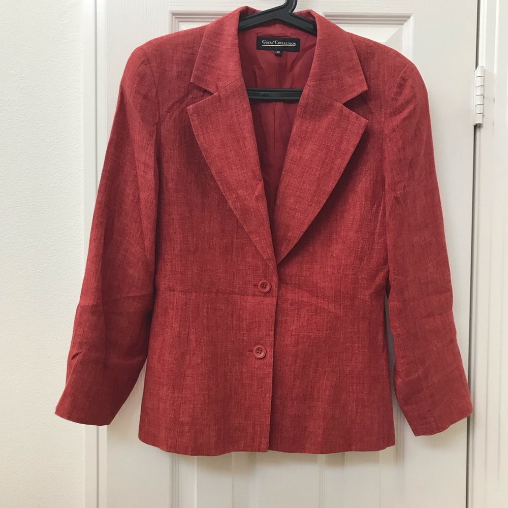 GUESS vintage 1990s Red Linen Blazer